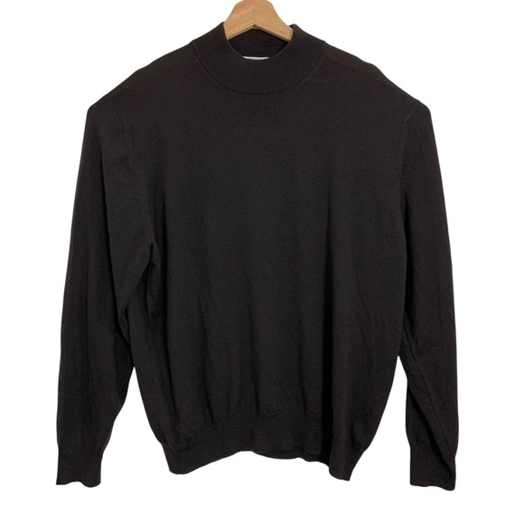 Gran Sasso Garys Virgin Wool Pullover Mock Neck Sweater Mens 2XL Dark Brown - Picture 1 of 11